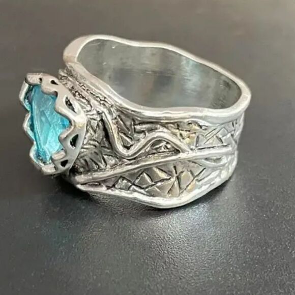 Bohemian blue stone ring as 6 - Picture 2 of 6